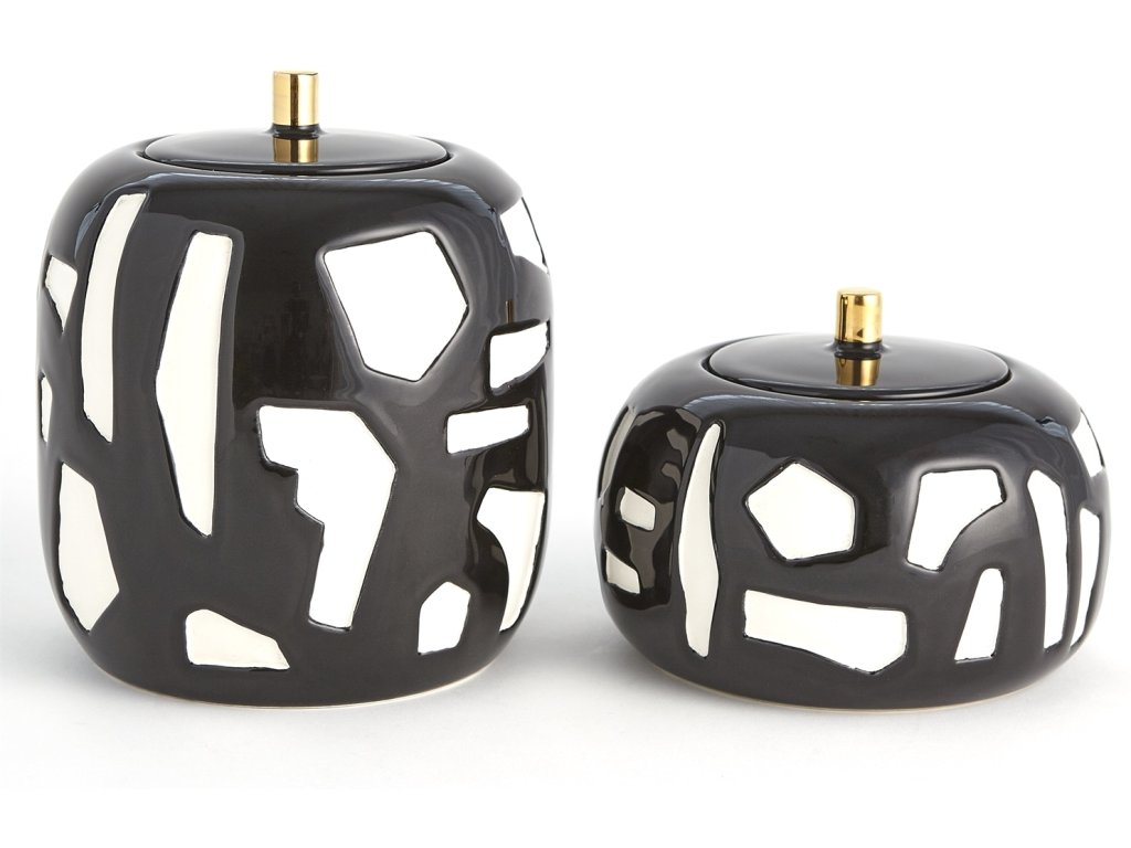 Abstract Jar-White/Black-Lg - image 1