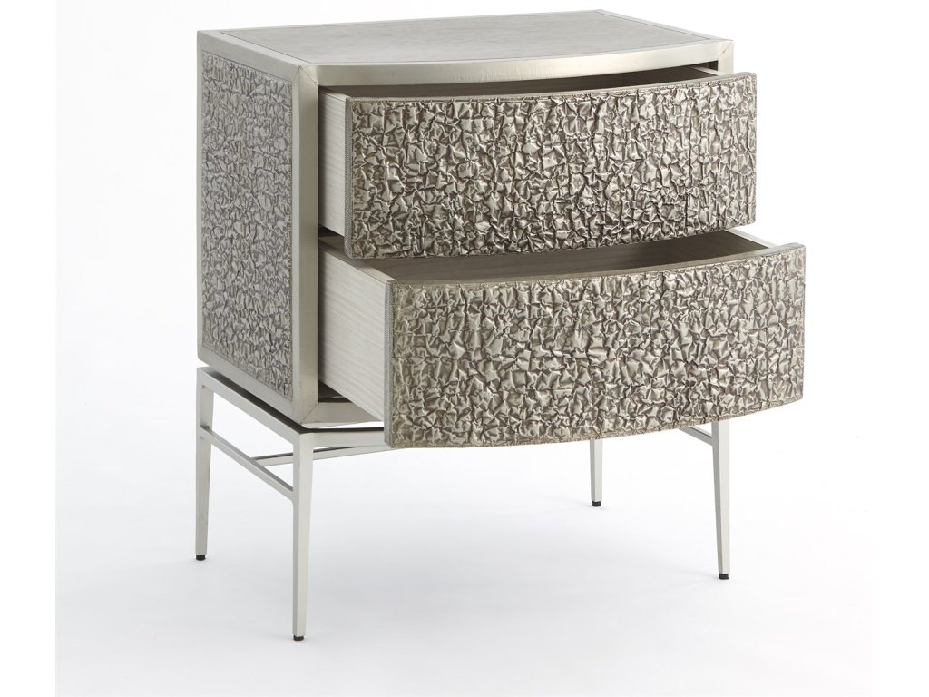 Crinkle Bedside Chest-Nickel/Antique Nickel - image 2