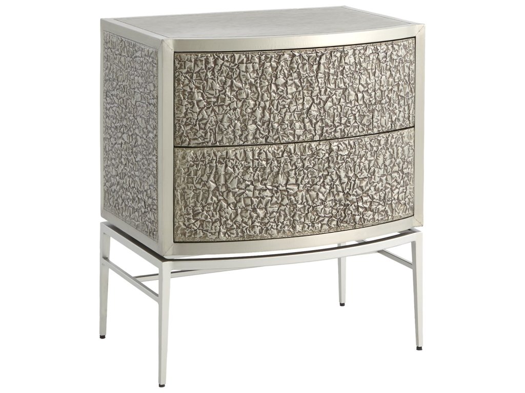 Crinkle Bedside Chest-Nickel/Antique Nickel - main image