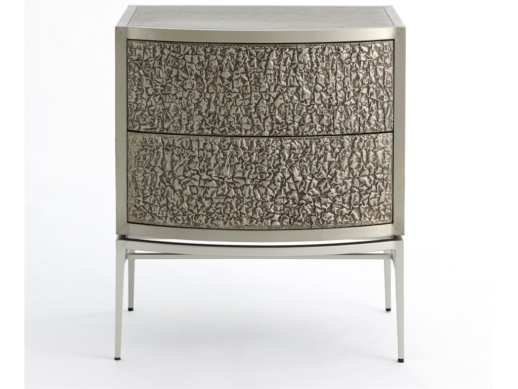 Crinkle Bedside Chest-Nickel/Antique Nickel - image 3
