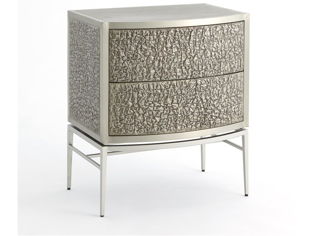 Crinkle Bedside Chest-Nickel/Antique Nickel - image 1