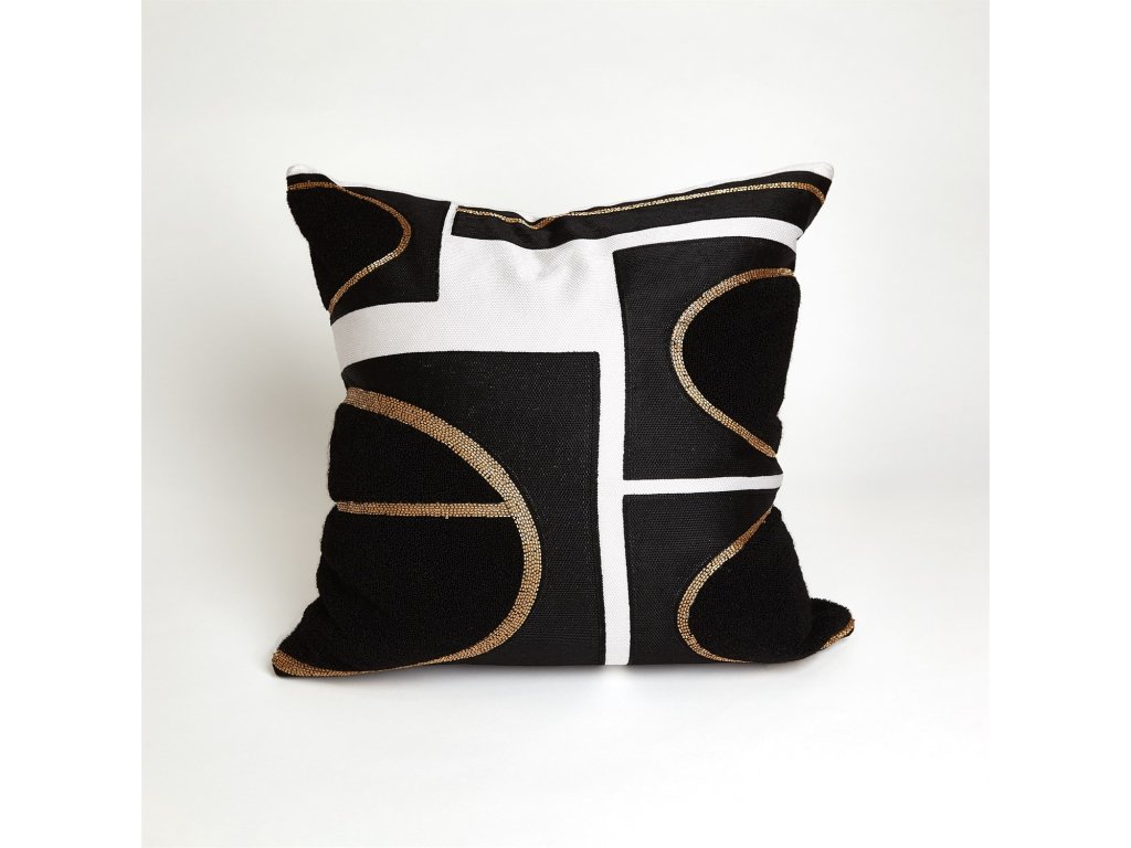 Brass Loop Pillow-Beige/Black - image 1