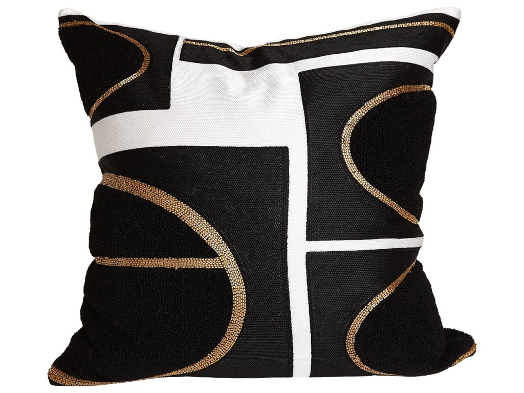 Brass Loop Pillow-Beige/Black - image 2