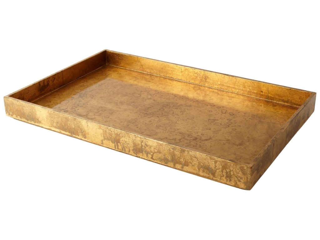 Luxe Gold Leaf Rectangle Tray-Sm - image 3