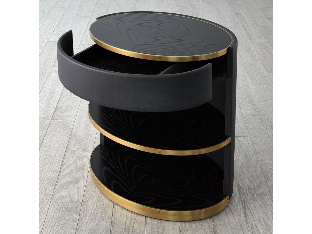 Ellipse Bedside Cabinet-Black - image 2