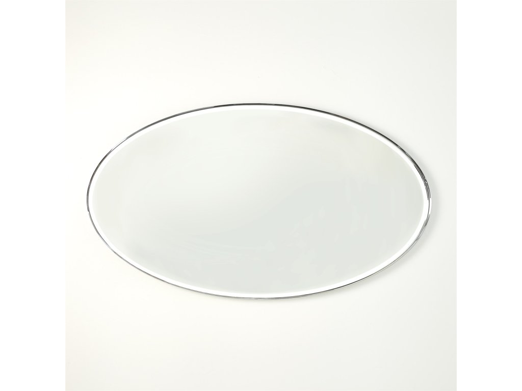 Elongated Oval Mirror-Nickel-Lg - image 2