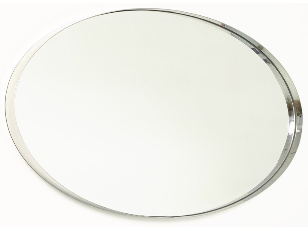 Elongated Oval Mirror-Nickel-Lg - image 3