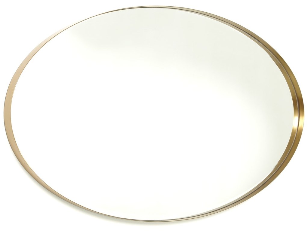 Elongated Oval Mirror-Brass-Sm - image 1