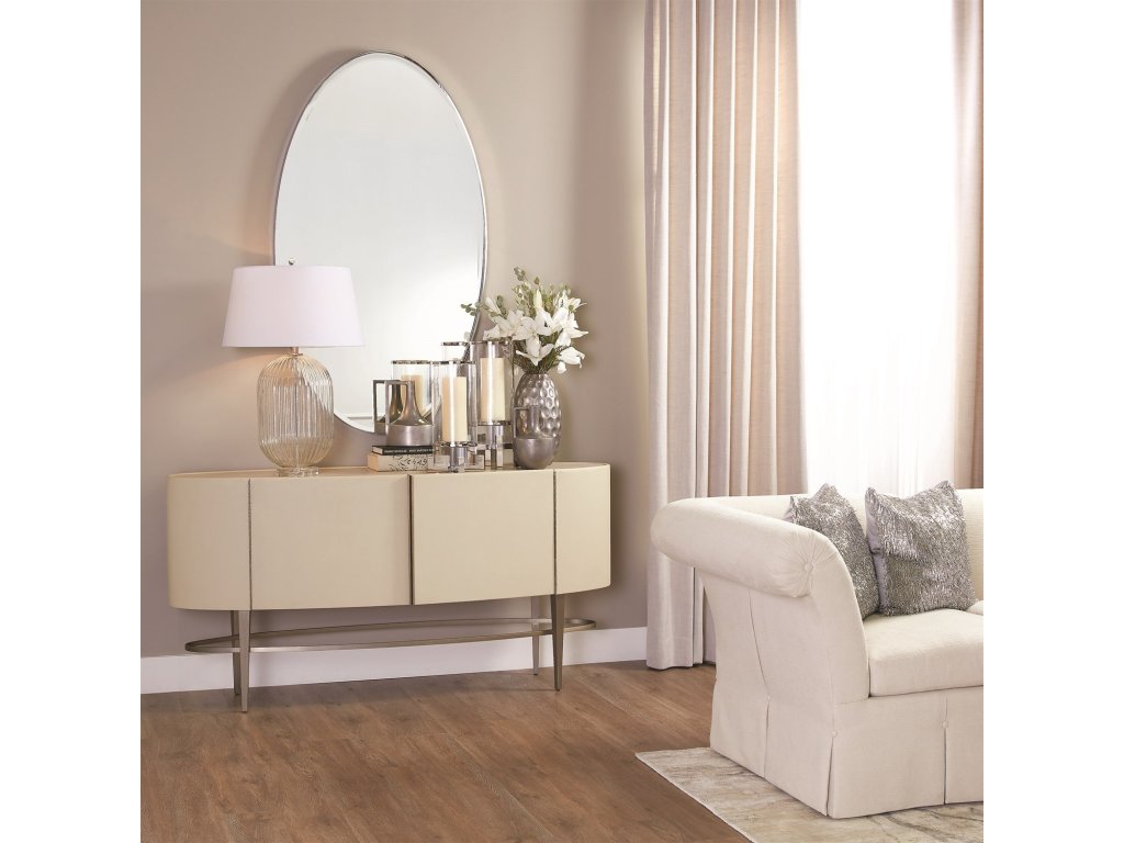 Elongated Oval Mirror-Nickel-Lg - image 4