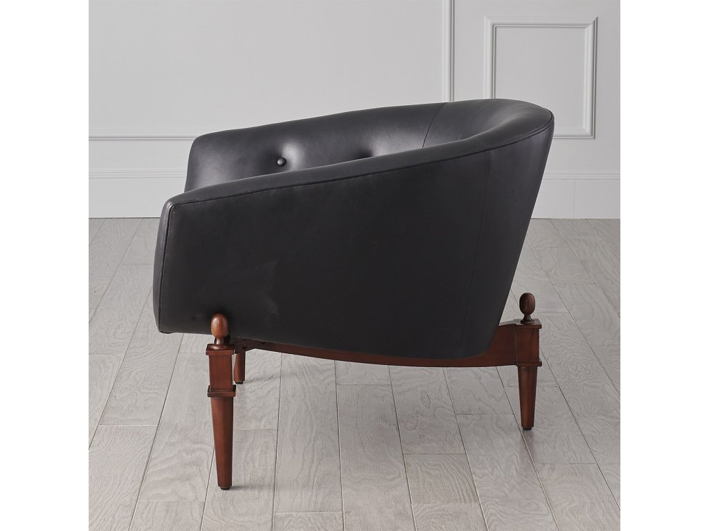 Mimi Chair-Black Marbled Leather - image 3