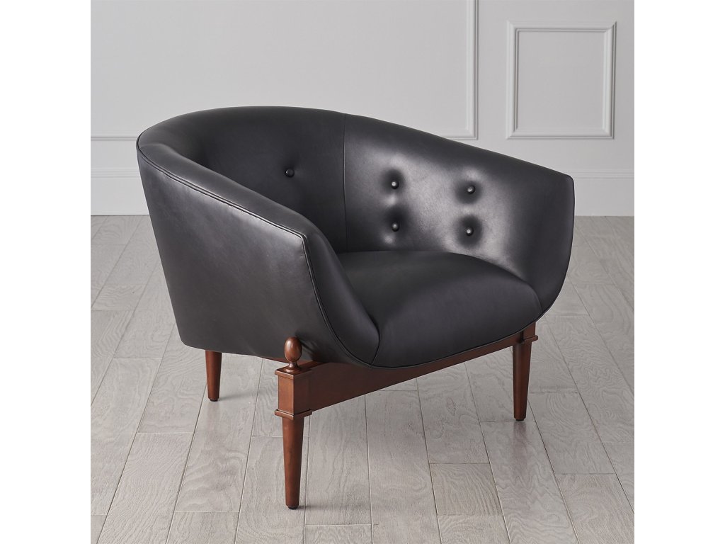 Mimi Chair-Black Marbled Leather - image 2