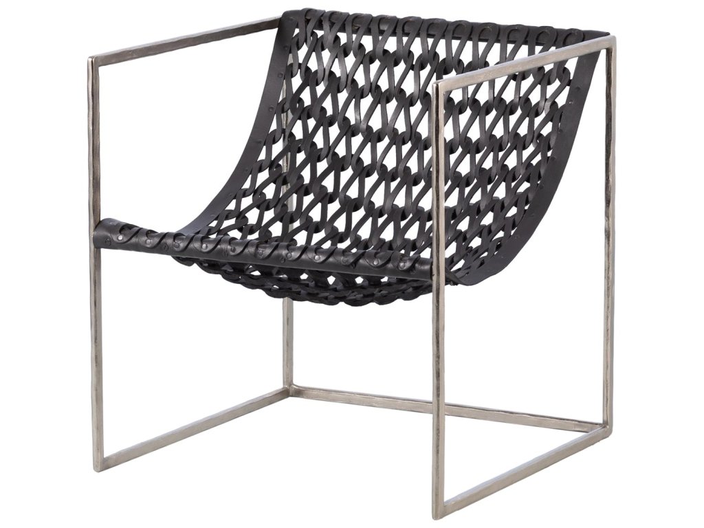 Knit Pearl Chair-Nickel-Dark Grey Leather - image 2