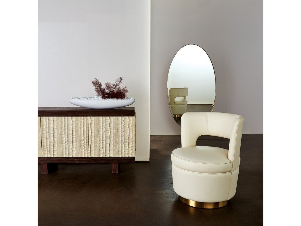 Elongated Oval Mirror-Brass-Sm - image 5