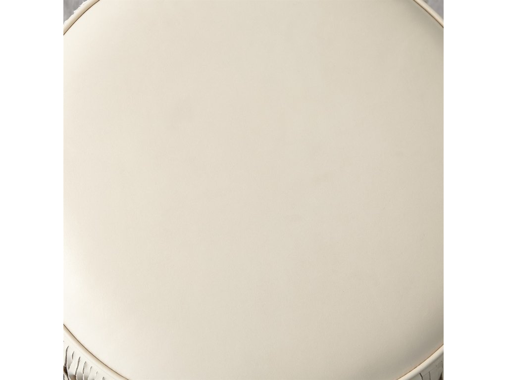 Fringe Ottoman-Ivory Marble Leather - image 5