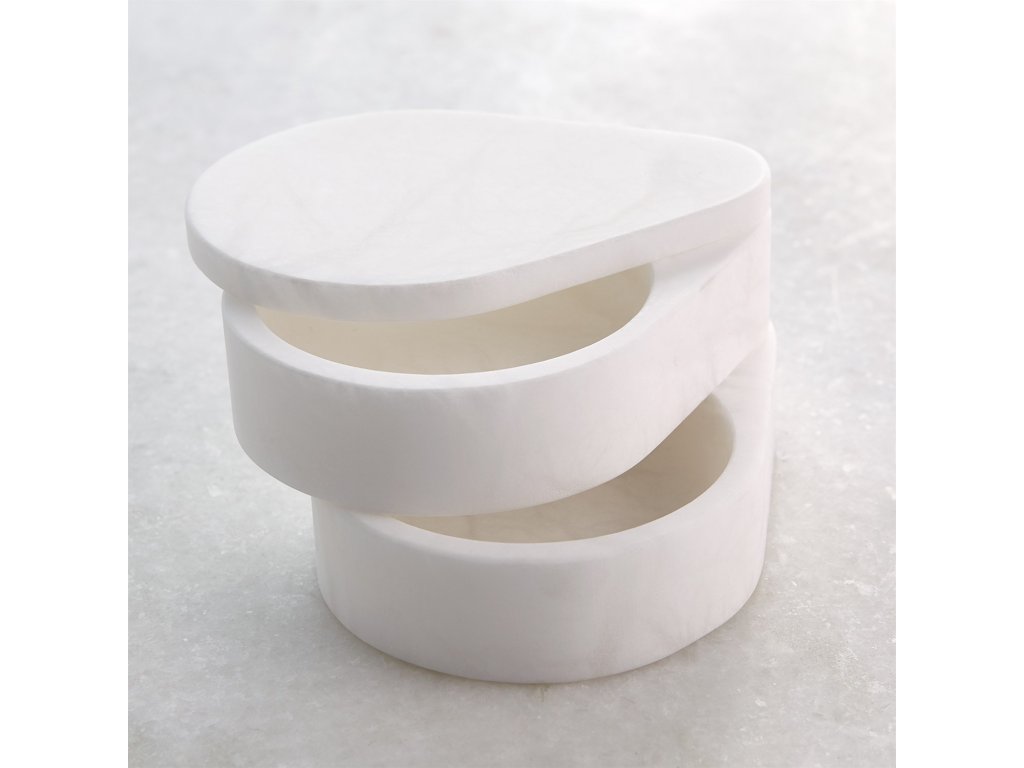 Alabaster Teardrop Double Box-Swivel-White - image 3