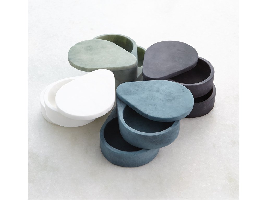 Alabaster Teardrop Double Box-Swivel-White - image 1