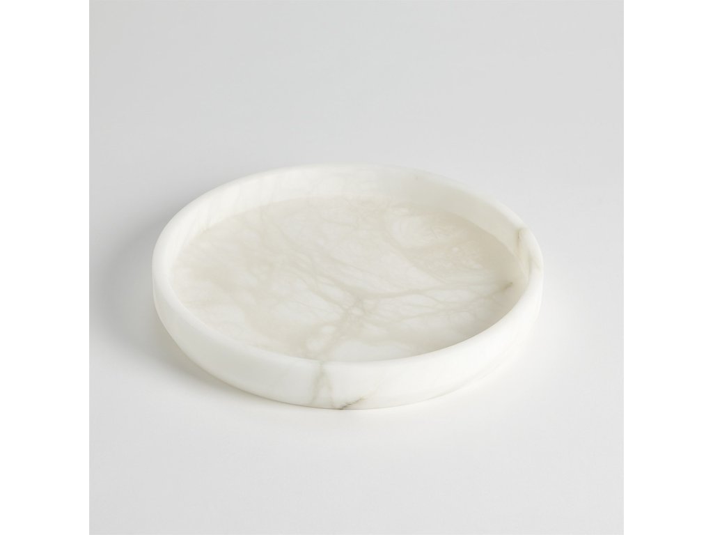 Alabaster Tapered Round Tray-White - image 5