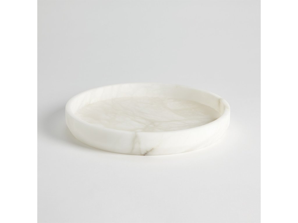 Alabaster Tapered Round Tray-White - image 6