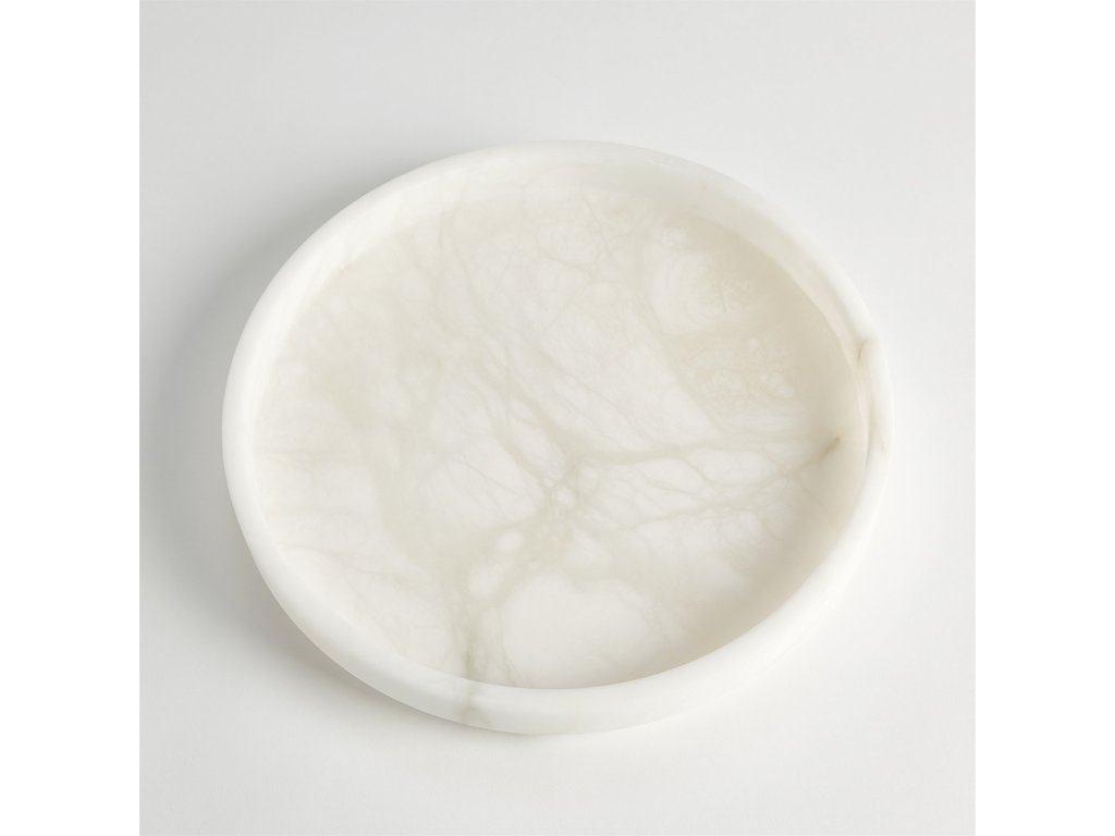 Alabaster Tapered Round Tray-White - image 7