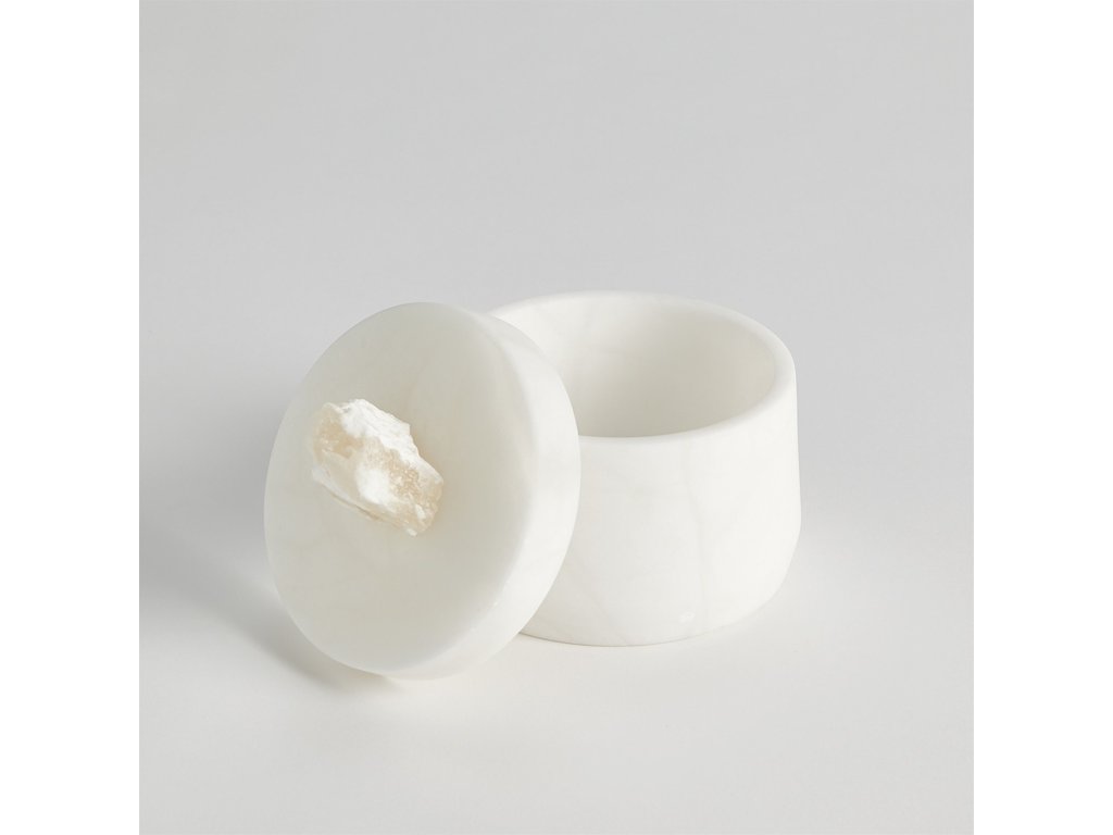 Alabaster Tapered Round Tray-White - image 4