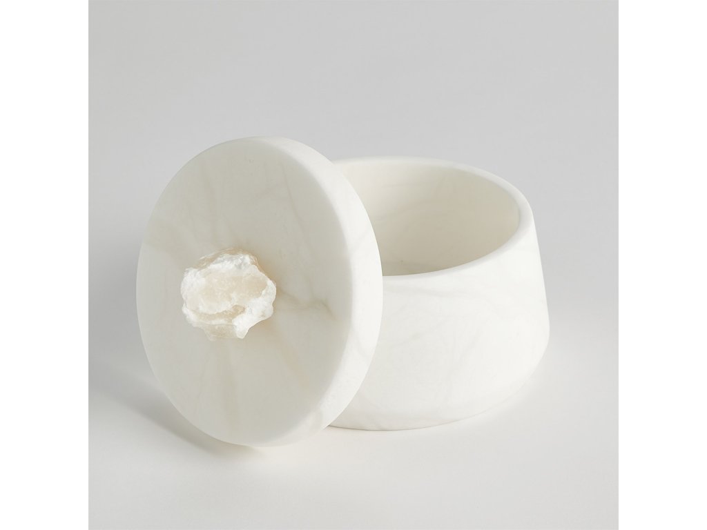 Alabaster Tapered Round Tray-White - image 2