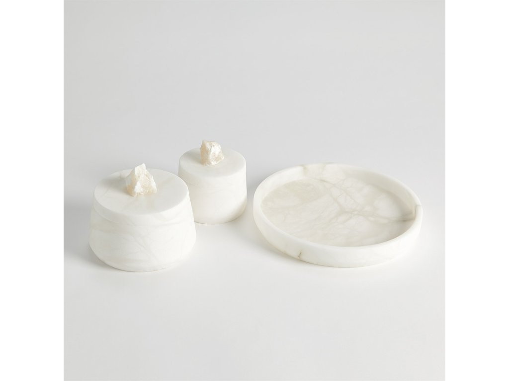 Alabaster Tapered Round Tray-White - main image