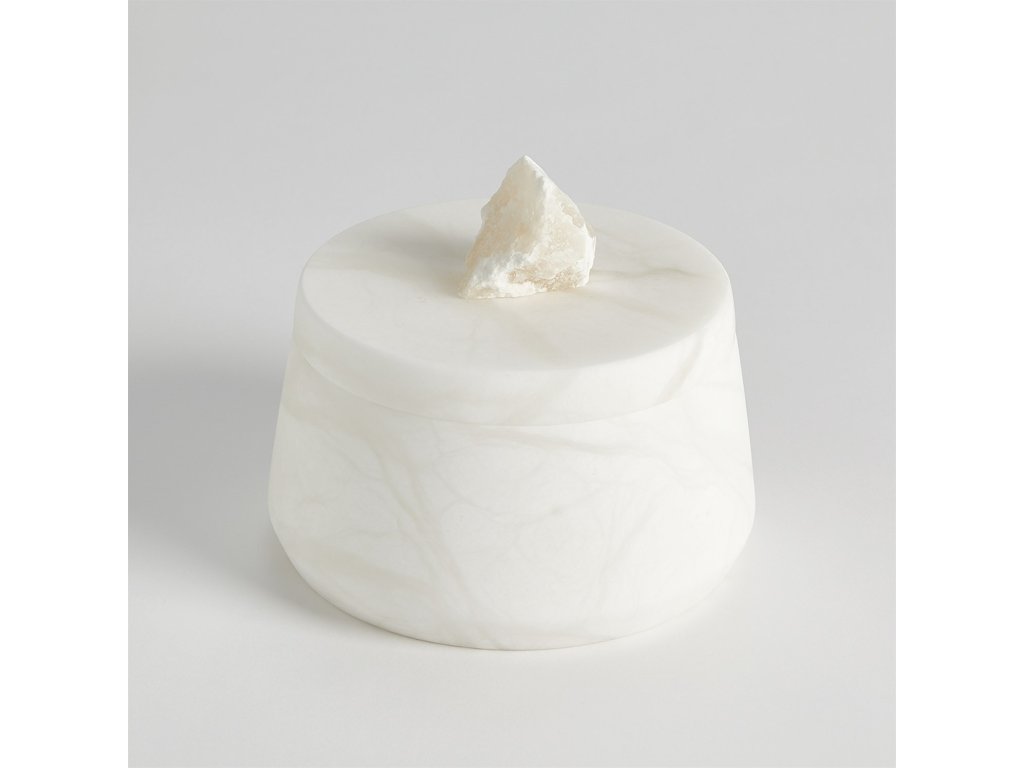 Alabaster Tapered Round Tray-White - image 1