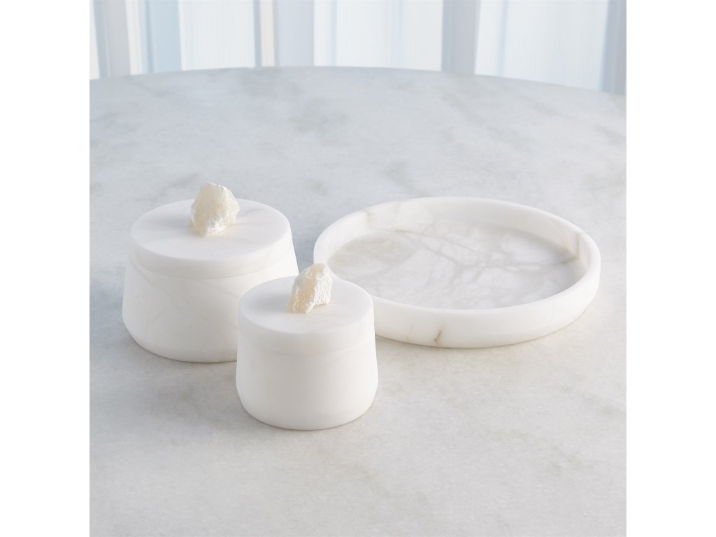 Alabaster Tapered Round Tray-White - image 8