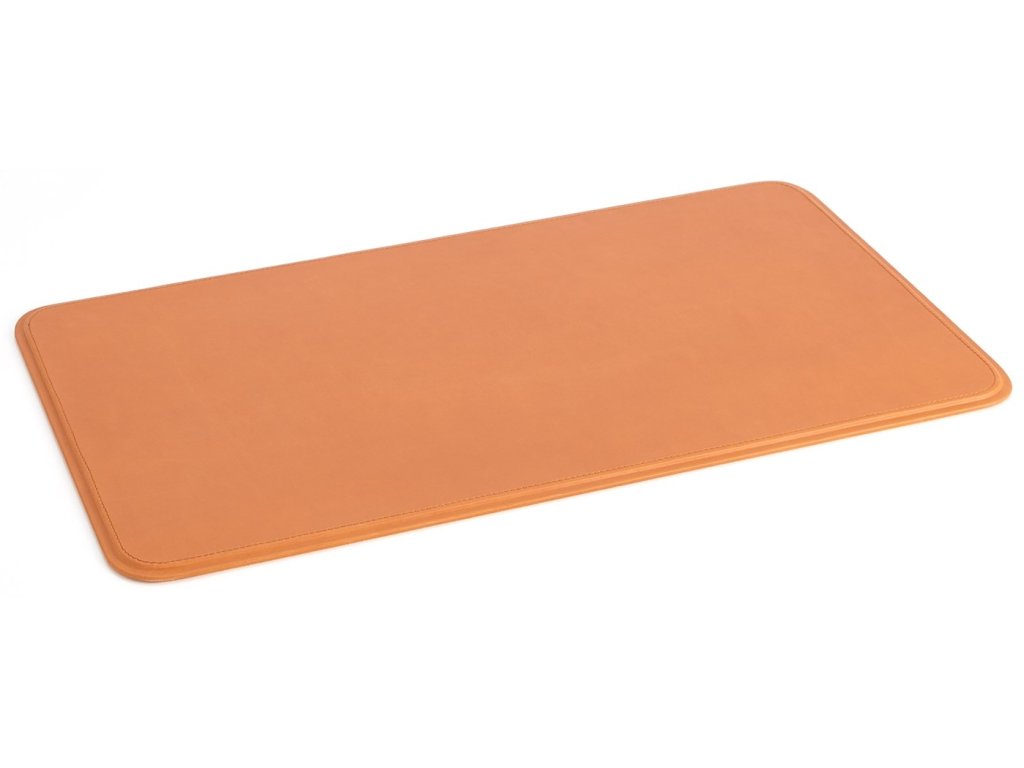 Radius Edge Leather Desk Blotter-Orange - image 3