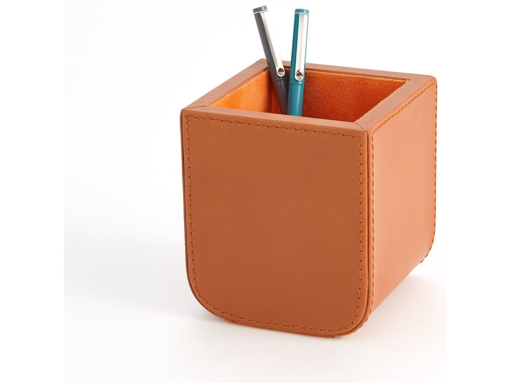 Radius Edge Leather Desk Blotter-Orange - image 6