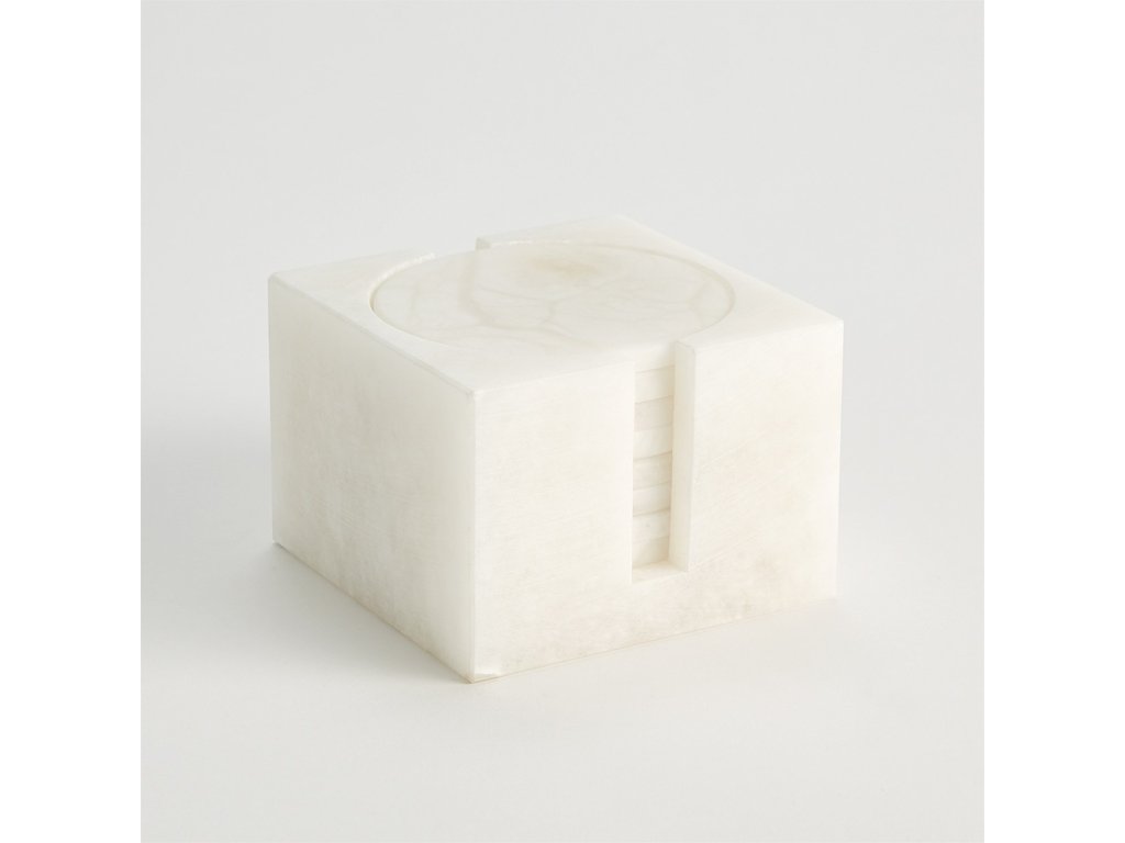 S/8 Alabaster Coasters with Holder - image 3