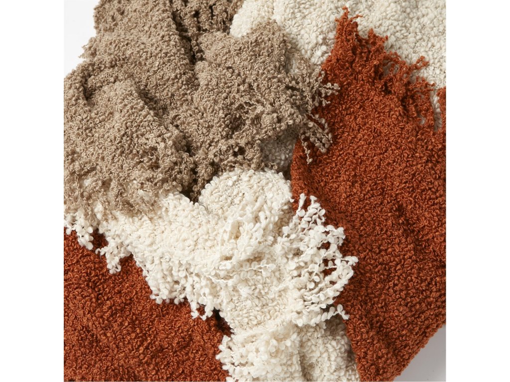 Textured Boucle Throw-Rust - image 3