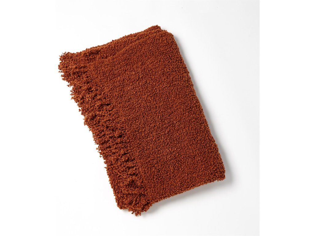 Textured Boucle Throw-Rust - image 1