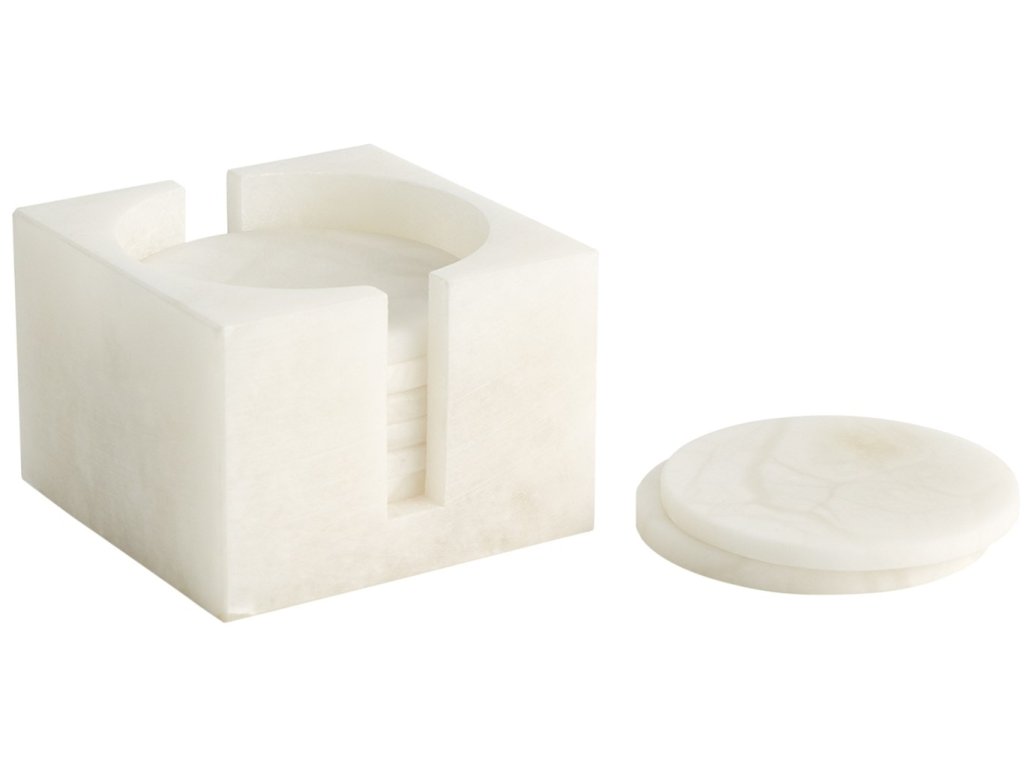 S/8 Alabaster Coasters with Holder - image 4