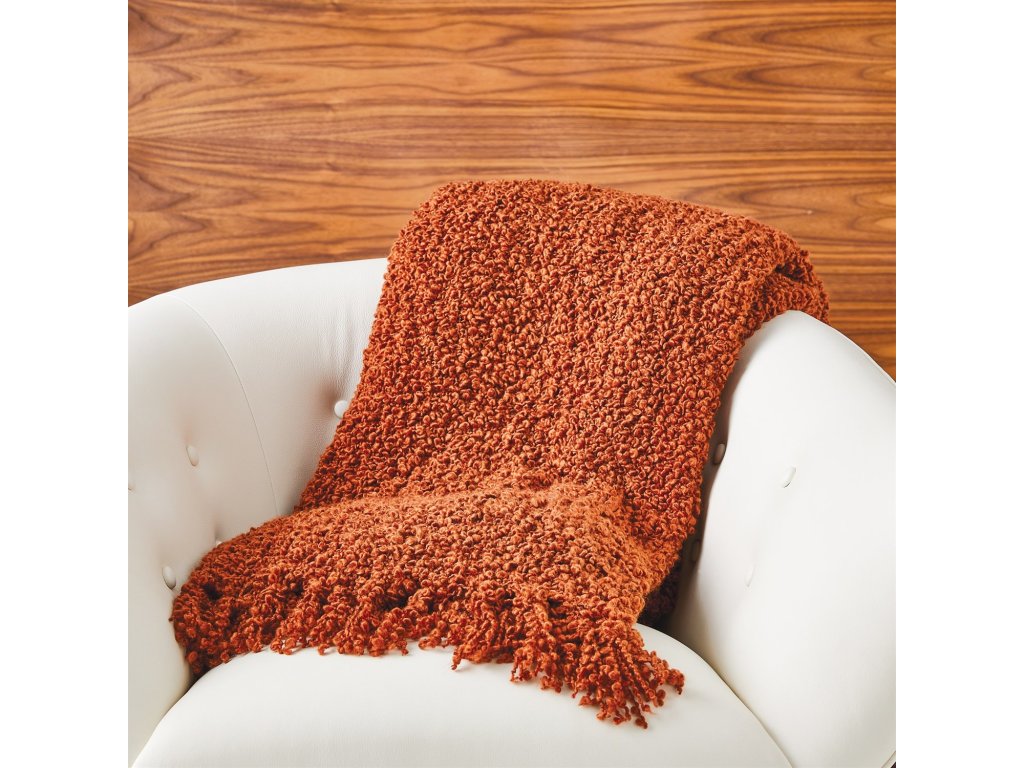 Textured Boucle Throw-Rust - main image