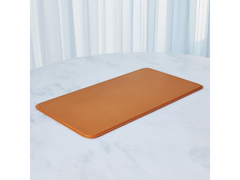 Radius Edge Leather Desk Blotter-Orange - image 1