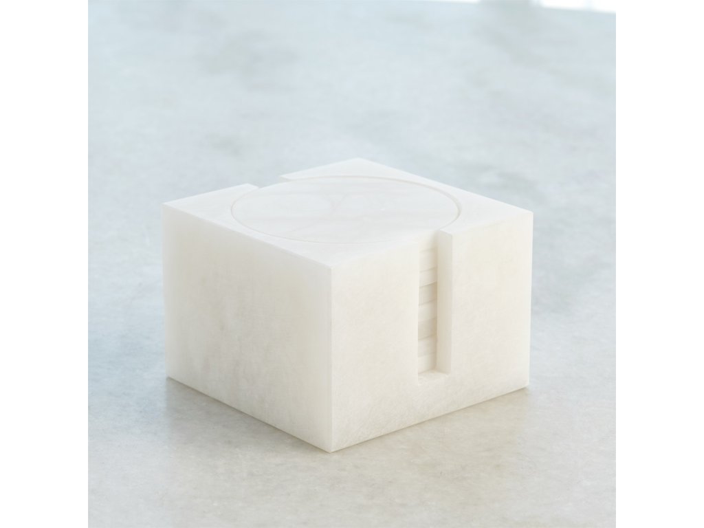 S/8 Alabaster Coasters with Holder - image 6