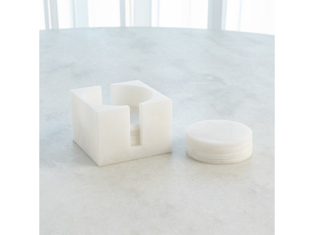 S/8 Alabaster Coasters with Holder - image 7