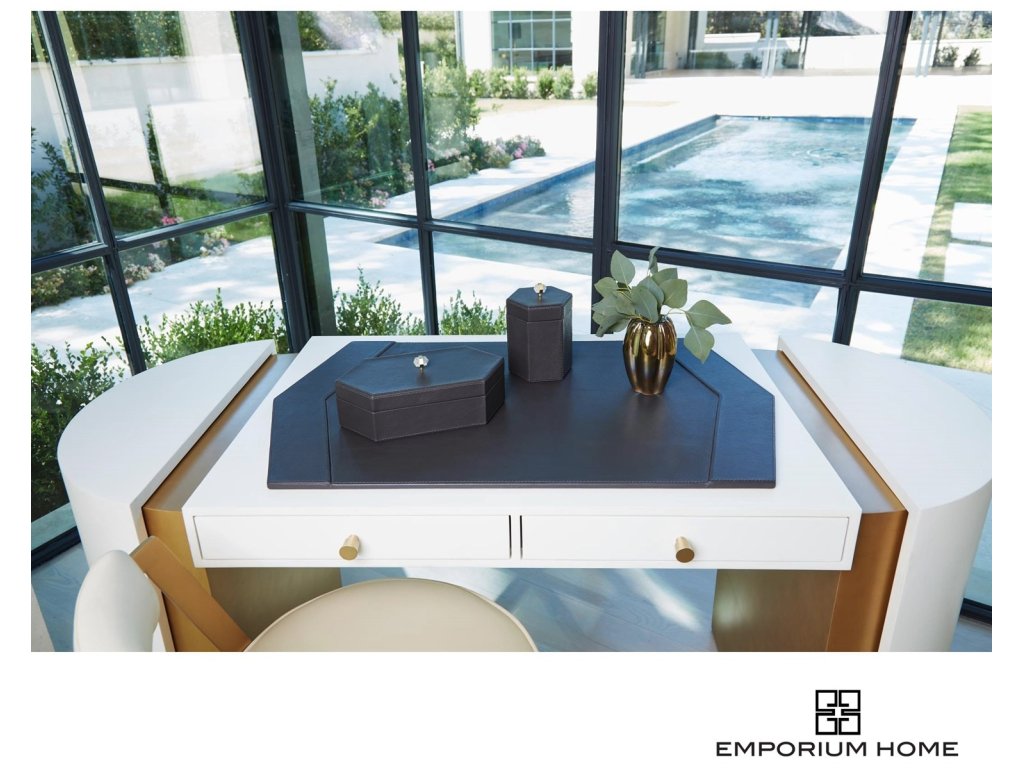 Tiffany Desk Blotter-Graphite Leather - image 4