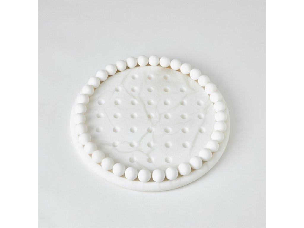 Alabaster Solitaire Game Set-White - image 1