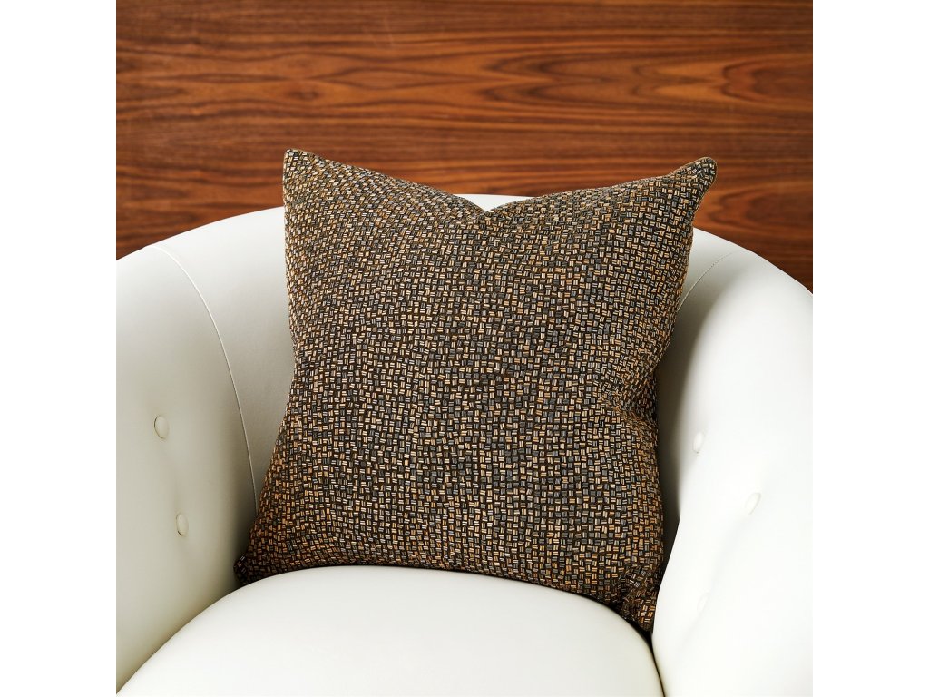 Bugle Beaded Pillow-Gold/Gunmetal - main image