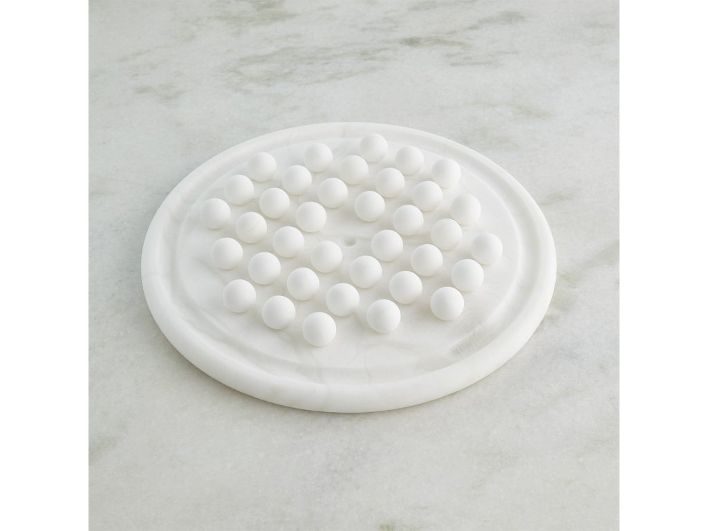 Alabaster Solitaire Game Set-White - image 2