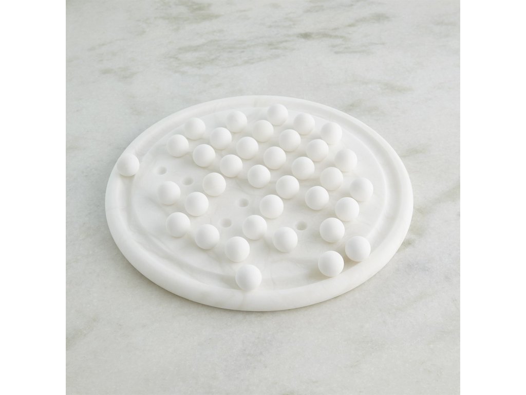 Alabaster Solitaire Game Set-White - image 3