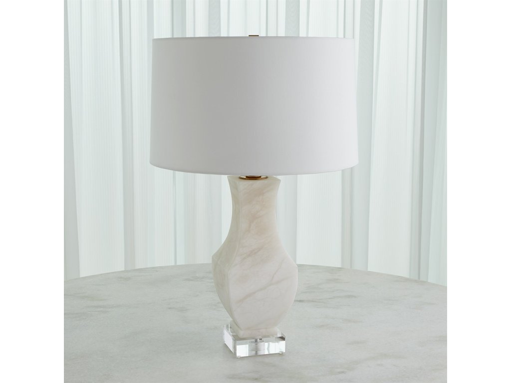 Alabaster Square Urn Lamp - image 1