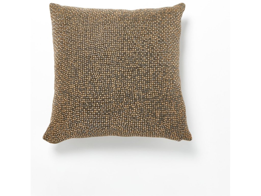 Bugle Beaded Pillow-Gold/Gunmetal - image 2