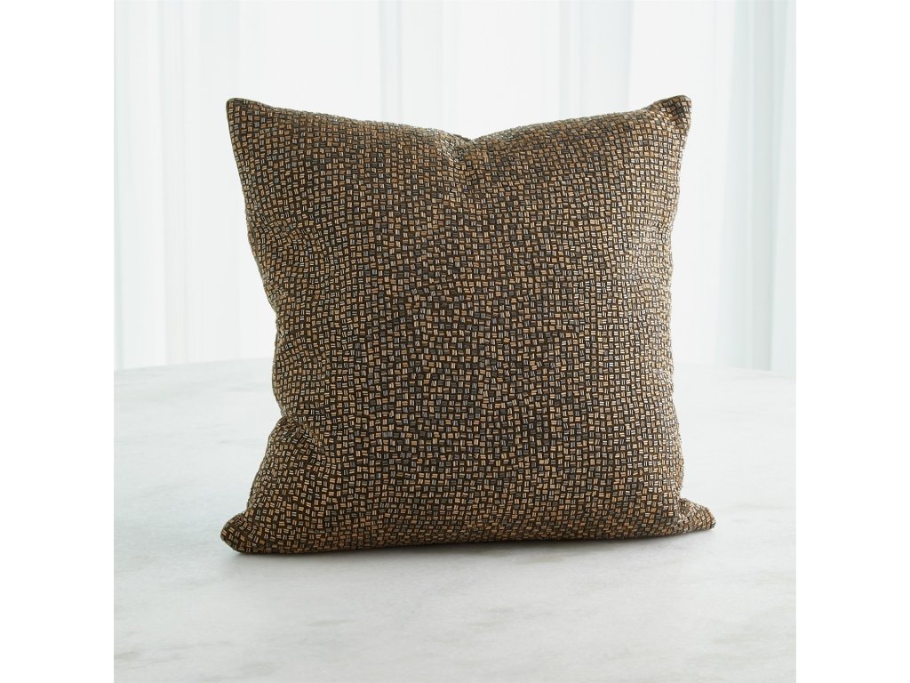 Bugle Beaded Pillow-Gold/Gunmetal - image 1