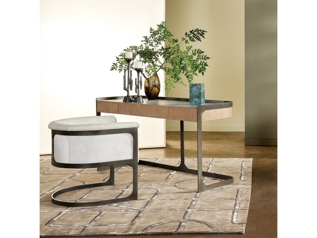 Regan Barrel Chair with Grey Hair-on-Hide-Antique Gunmetal - image 5