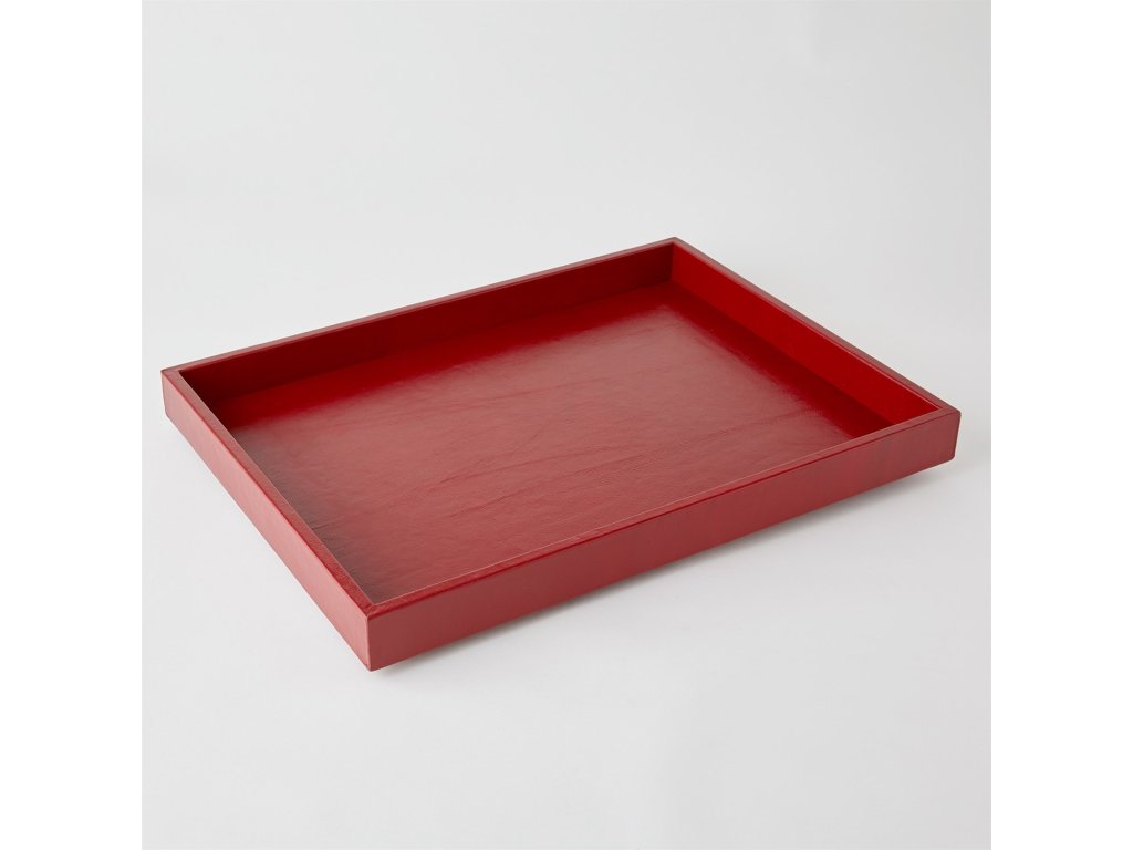 Deep Red Leather Tray - main image