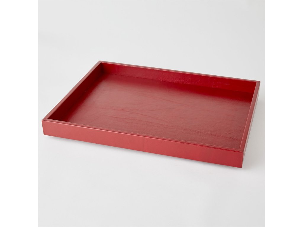 Deep Red Leather Tray - image 1
