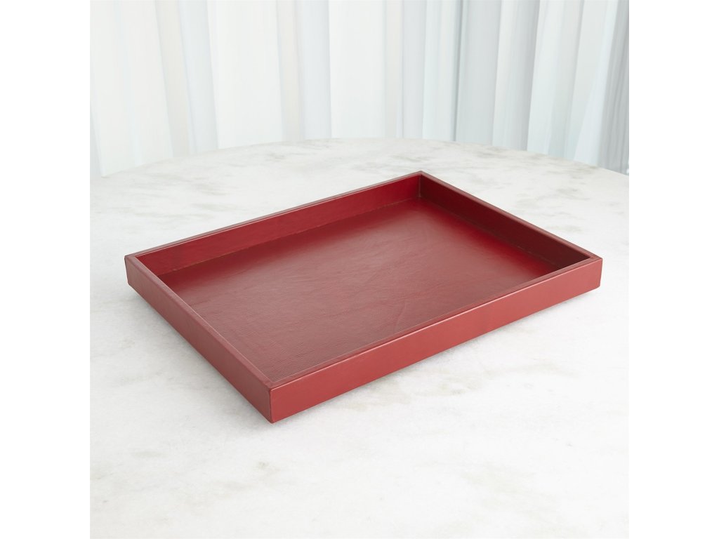 Deep Red Leather Tray - image 2
